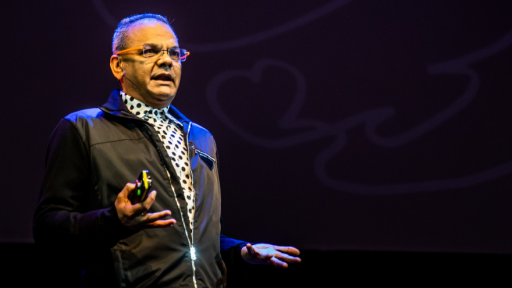 Hanif Kara on stage at the Design Indaba Conference