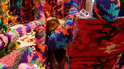 Crochet work by Agata Olek. 