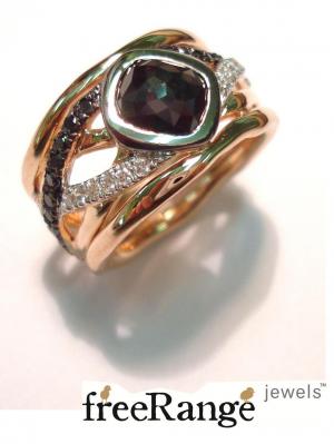 Black Poki Diamond Ring by freeRange jewels