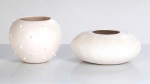 Khumbulani Craft white earthenware pots.