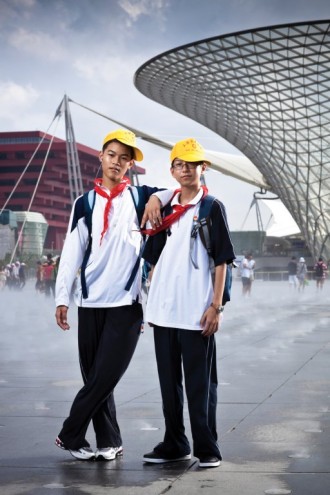 Schoolboys at the Shanghai World Expo. Photo by Patrick Wack.