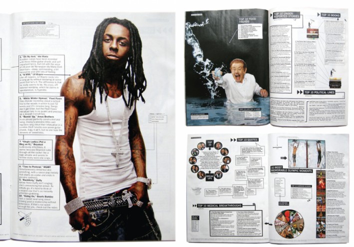 Spreads for Time magazine's “Lists” edition. Courtesy of Karlssonwilker 