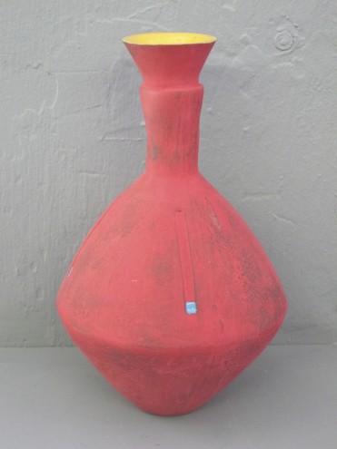 Cape Town-based ceramicist Clementina van der Walt's zig zag vase in red