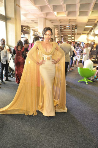 Gold Swarovski Dress nominated by Bonang Matheba. 