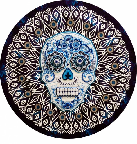 Calavera embroidered skulls. 
