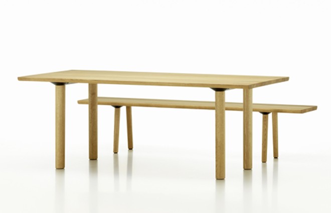 Wood Table and Bench by BarberOsgerby. 