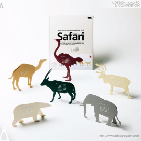 A’ Design Award & Competition: Calendar 2013 “Safari” by Katsumi Tamura. 