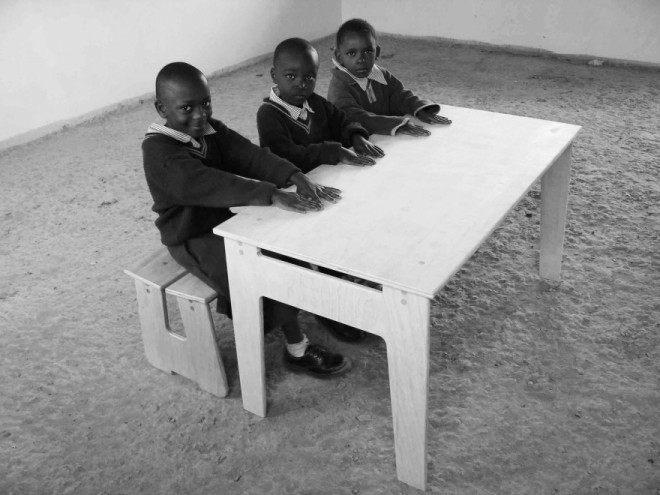 School table and bench by Studio Propolis.