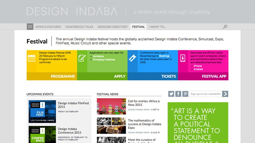 Design Indaba Festival page