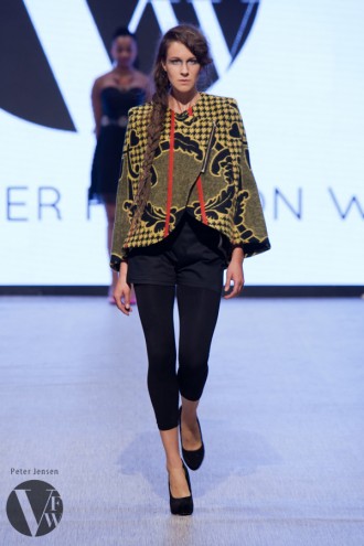 Thabo Maktha Designs' "Kobo Ea Bohali" collection at Vancouver Fashion Week 2014.