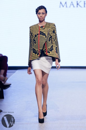 Thabo Maktha Designs' "Kobo Ea Bohali" collection at Vancouver Fashion Week 2014.