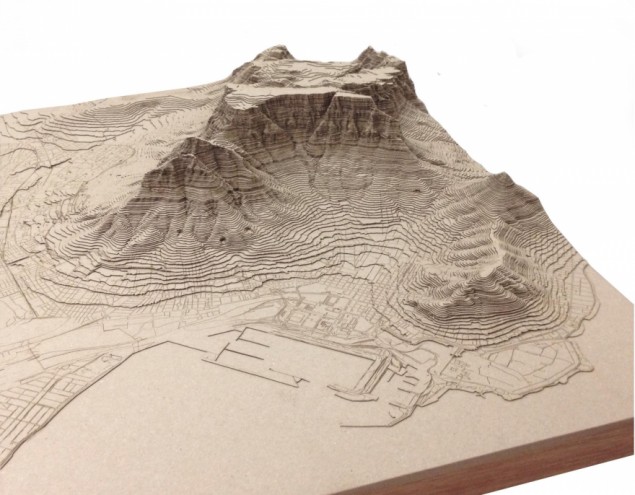 Nikki Onderstall's laser cut models of Cape Town.