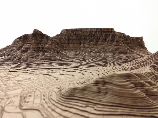 Nikki Onderstall's laser cut models of Cape Town.