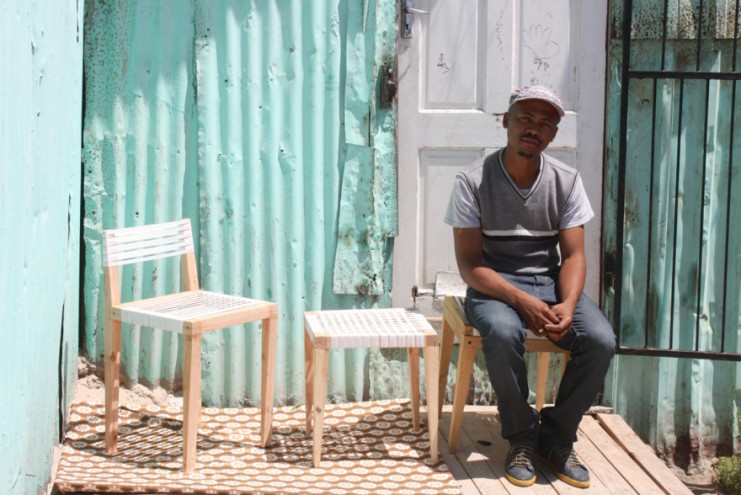 2015 Emerging Creative Bonga Jwambi with his furniture.