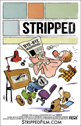 Bill Watterson's illustrated poster for the documentary film "Stripped".