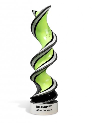 Engineering sculptor Alastair Gibson of Art 45's double helix design for the London Art Trail 