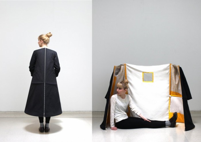 The Urban Nomad Kit by Barbara Peynot proposes that the urban nomad wear their home
