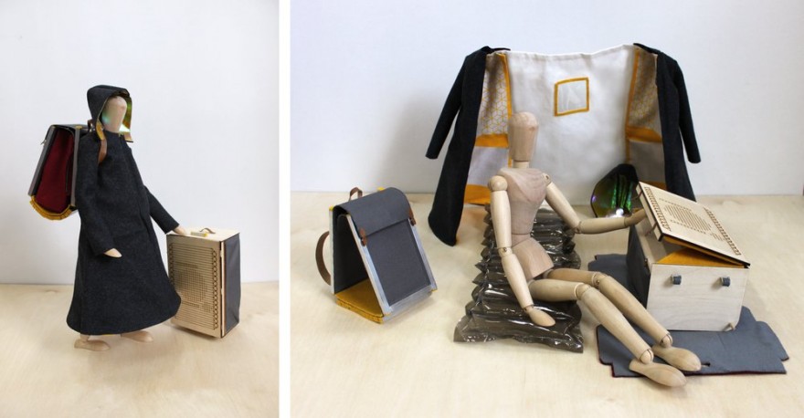 The Urban Nomad Kit by Barbara Peynot proposes that the urban nomad wear their home