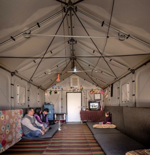 Humanitarian shelter for the sick and displaced in Nepal delivered by Ikea. Photo: © Better Shelter 