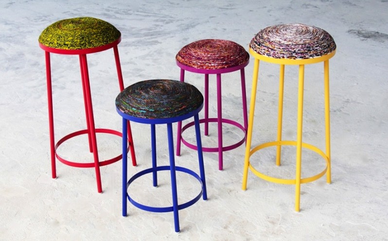 Design Academy Eindhoven graduate Simone Post is giving new life to the discarded wax prints from Vlisco by designing a series of interior products. 