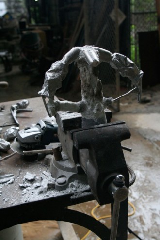 Crack Vase finishing touches. 
