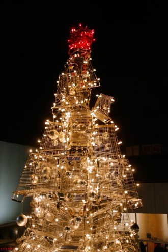 Shopping Cart Christmas Tree by Anthony Schmitt. 