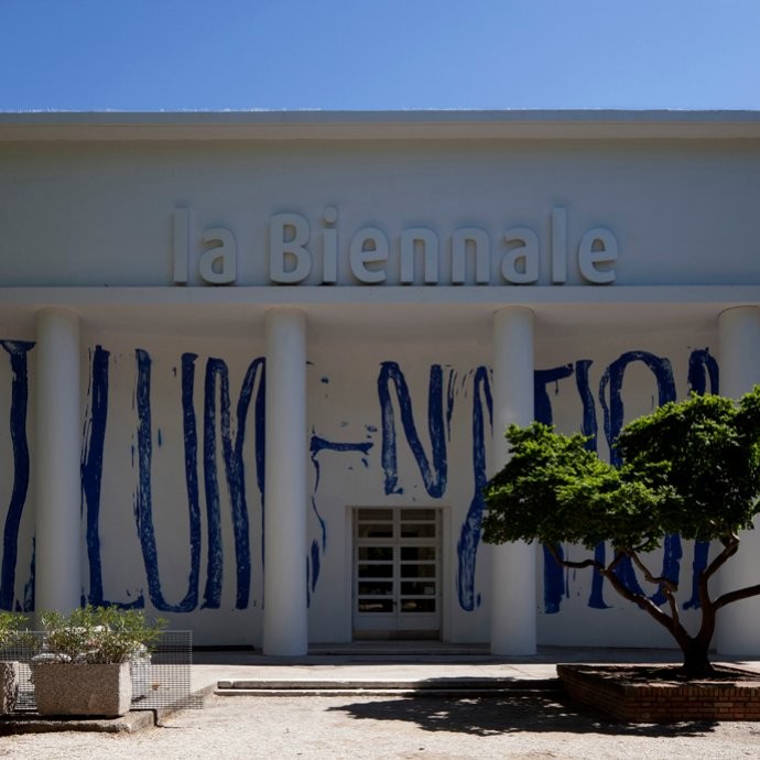 ILLUMI-NATIONS, façade of the Central Pavilion at Giardini. Photo: Josh Smith. 