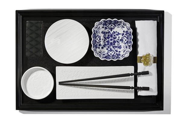 Japanese tableware by Marcel Wanders for KLM. 