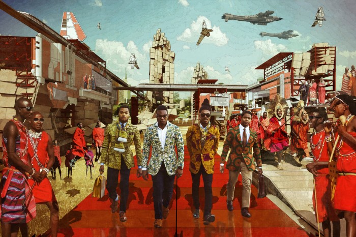 Nairobi 2081 A.D. (Escape to New Lagos series), illustration for the lookbook of the Ikiré Jones Fashion Collection, Vigilism, 2013 Copyright: Olalekan Jeyifous [vigilism.com] and Walé Oyéjidé [ikirejones.com]