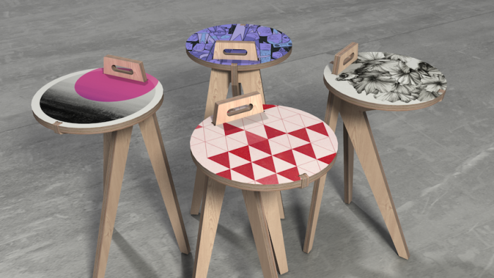 Each of the customised Leg Studios' Carry Tables will be one of a kind. Leg Studios' Carry Tables.