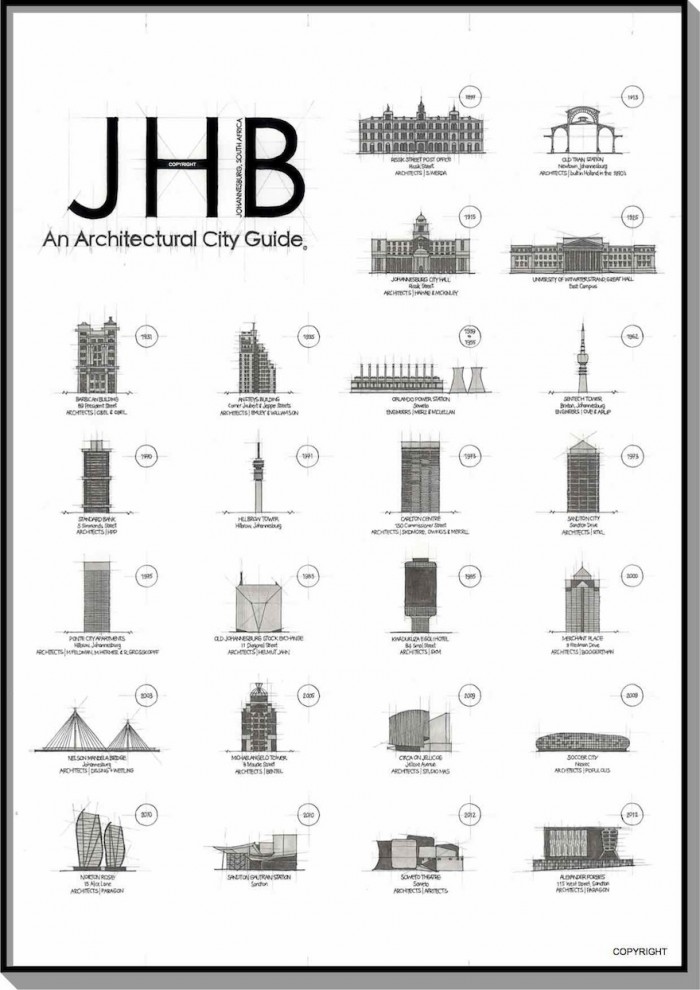 JHB, an architectural city guide by Blank Ink Studios. 
