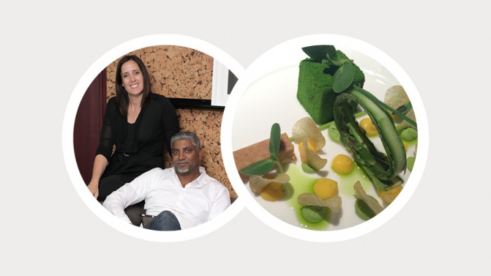 Veejay Archary & Marisa Holley nominated a vegetarian dish created by Candice Philip renowned chef at the Five Hundred Restaurant at the Saxon Hotel