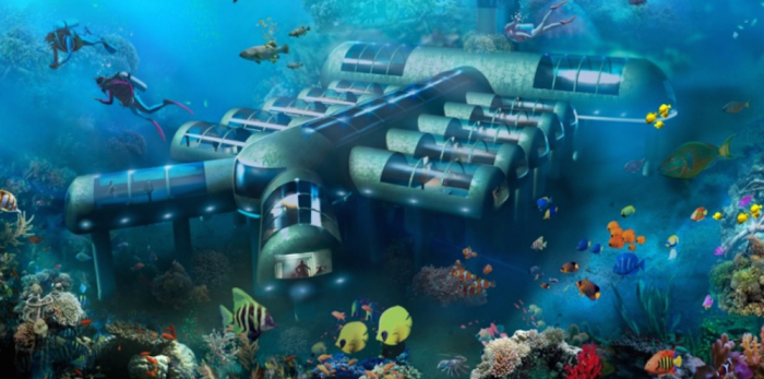 This 12-room, $20 million hotel will be nestled underwater. 