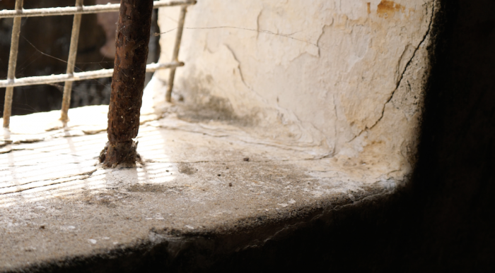 The bars of a slave dungeon in Ghana