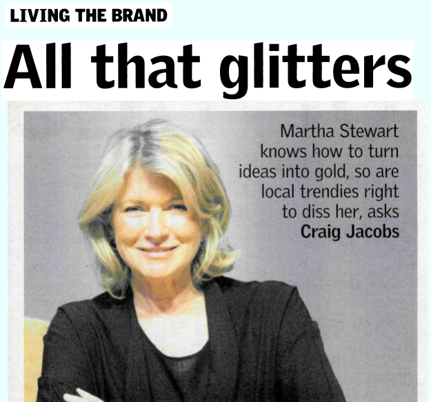 Martha Stewart in the Sunday Times