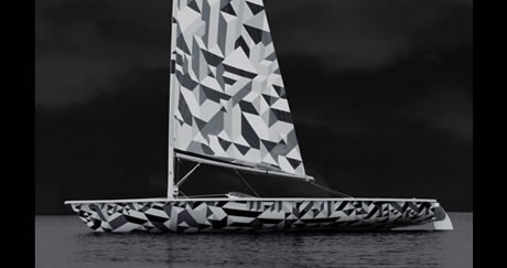 Laser sailboat by Marian Bantjes. 