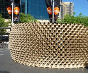 Cardboard tube pavilion. Photo via inhabitat. 