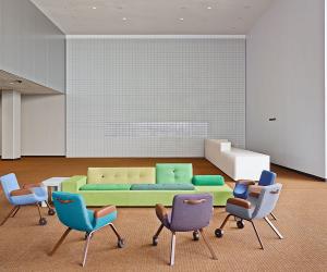 United Nations Delegates's Lounge interior by Hella Jongerius. 
