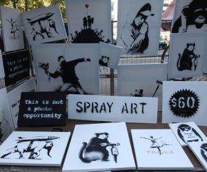 Banksy originals on sale recently in NYC's Central Park