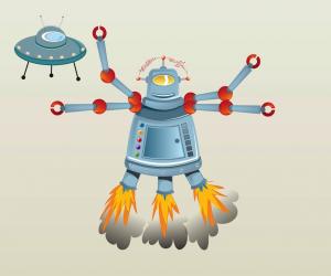 futuristic cartoon robot