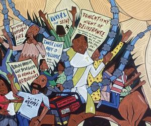 A piece fron Karo Akpokiere's 2013 Lagos Drawings series gouache and ink.