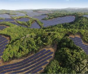 Rendering of th Kanoya Osaki Solar Hills solar power plant in Japan, developed by Kyocera