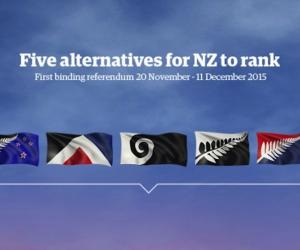 Five New Zealand flag redesign finalists. Image: govt.nz
