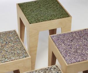 Angela Mathis is shredding up cash to make textiles for a new collection of stools in a project called, Value