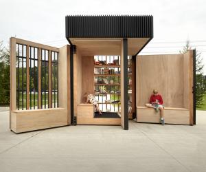 Story nook, book exchange in a beautiful community space.