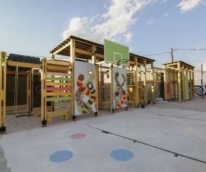 Using input from children in Bar Elias, Lebanon, Catalytic Action designed and built a playground for a school developed to serve refugees. 