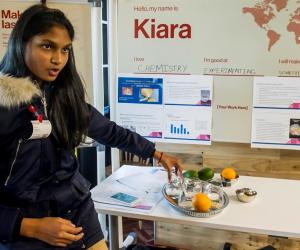 Kiara Nirghin, a 16-year-old from South Africa, has just won the Google Science Fair Community Impact Award for her innovative concept and production of a super absorbent biodegradable polymer made from orange peels. Image via Netwerk24