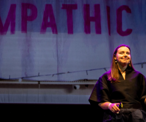 Enni-Kukka Tuomala on stage at Design Indaba 