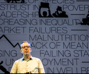 Jakob Trollbäck on stage at Design Indaba