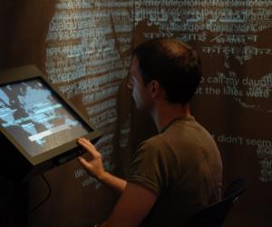Interface in the story booth at 9/11 Memorial. 